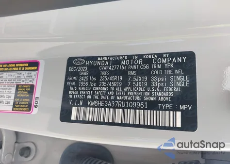 2024 Hyundai Kona Limited z USA, uszkodzony, nr VIN KM8HE3A37RU109961